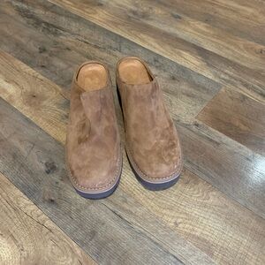 Women’s Vionic Brown Suede Leather Fairfax Orthotic Mule Sz 7.5 MSRP $135 NWOT